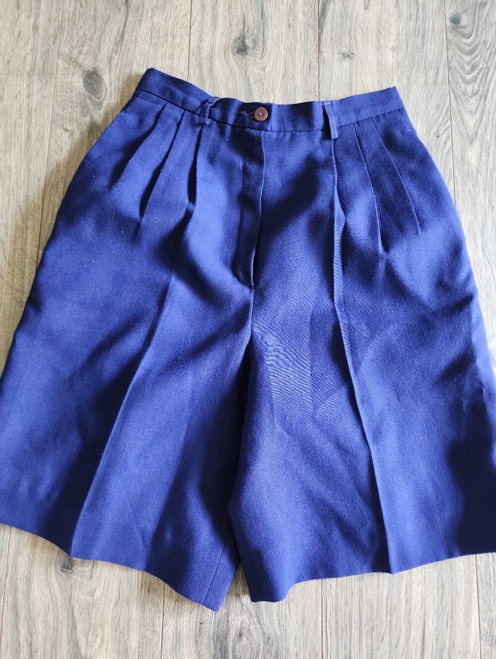 Vintage Pendleton Navy Pleated High-Waist Bermuda Shorts Golf 4P